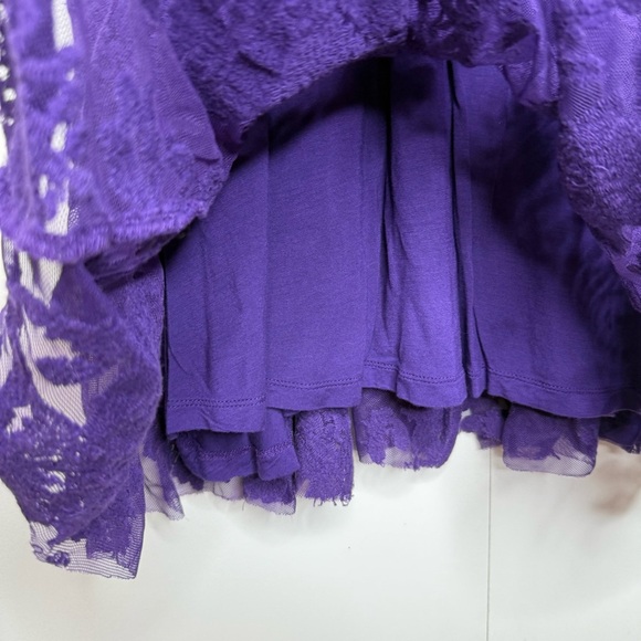 Free People Reign Over Me Purple Violet Lace Overlay Mini Dress - Size 2 - Picture 6 of 12